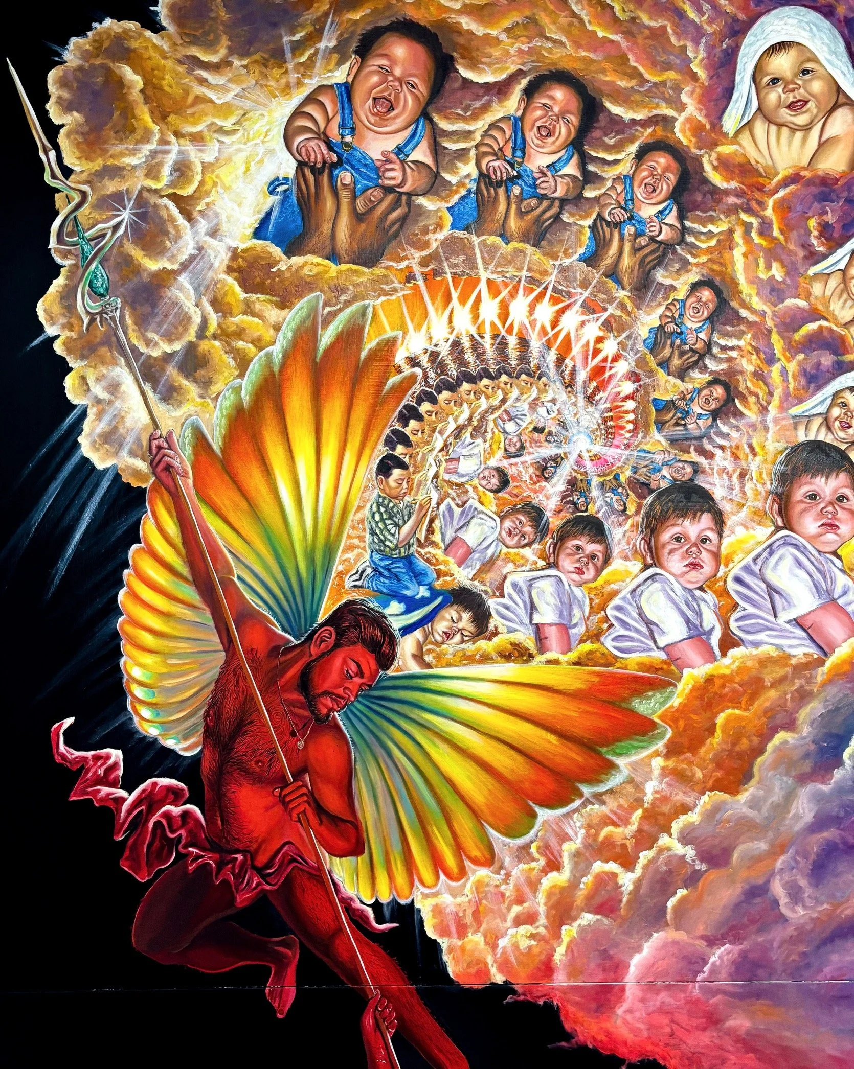 Gerardo in the Poppy Fields
(Heaven Detail), 
4 x 8 ft
Oil on wood panel
2024