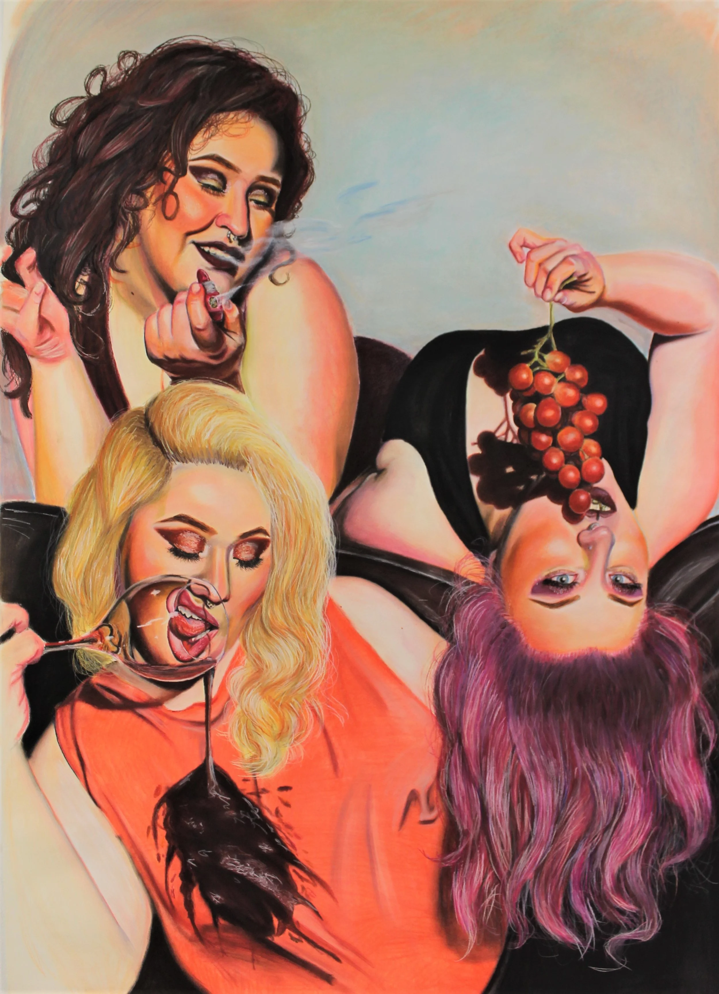 I Love When People Look at Me, 
soft pastel  on paper
42x 56 inches 
2016
