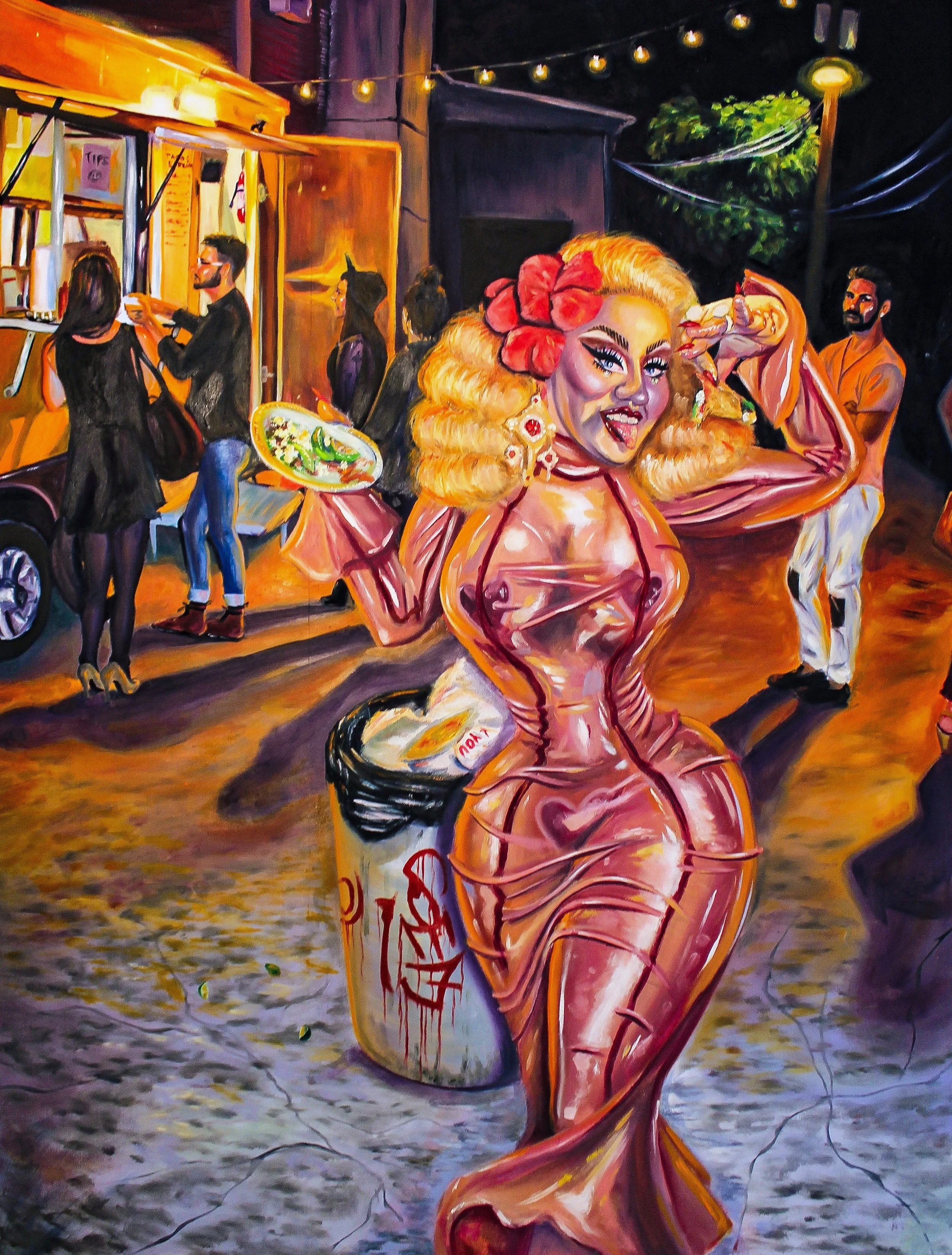 San Antonio Está En Fuego, Henny! 
oil on canvas 
36x 42 inches 
2017