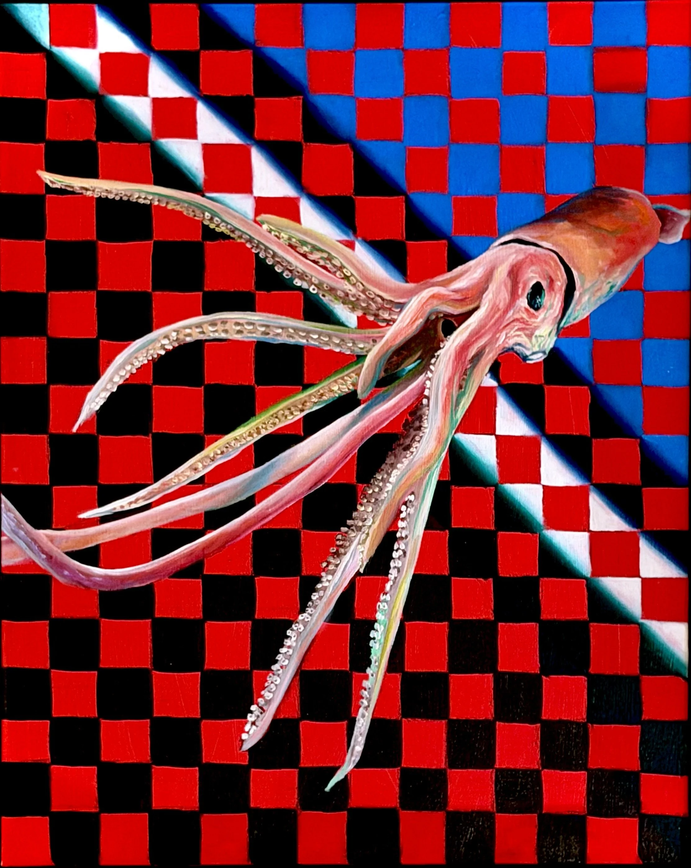 The Squid is My Friend, 
oil on canvas 
18 x 14 inches 
2026