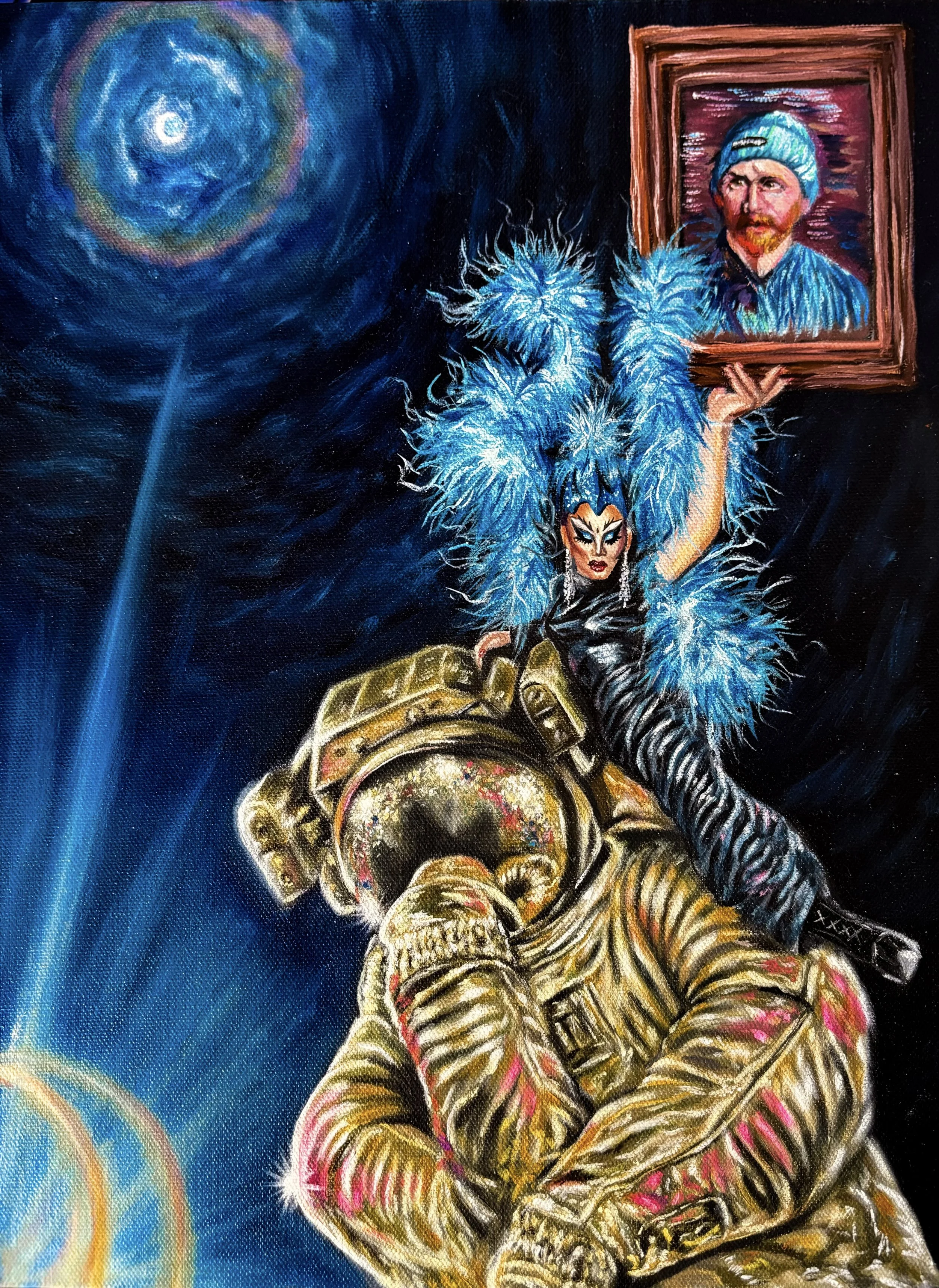 Oog in Oog Met Spaceman, 
12 x 16 in
Oil on canvas
2024