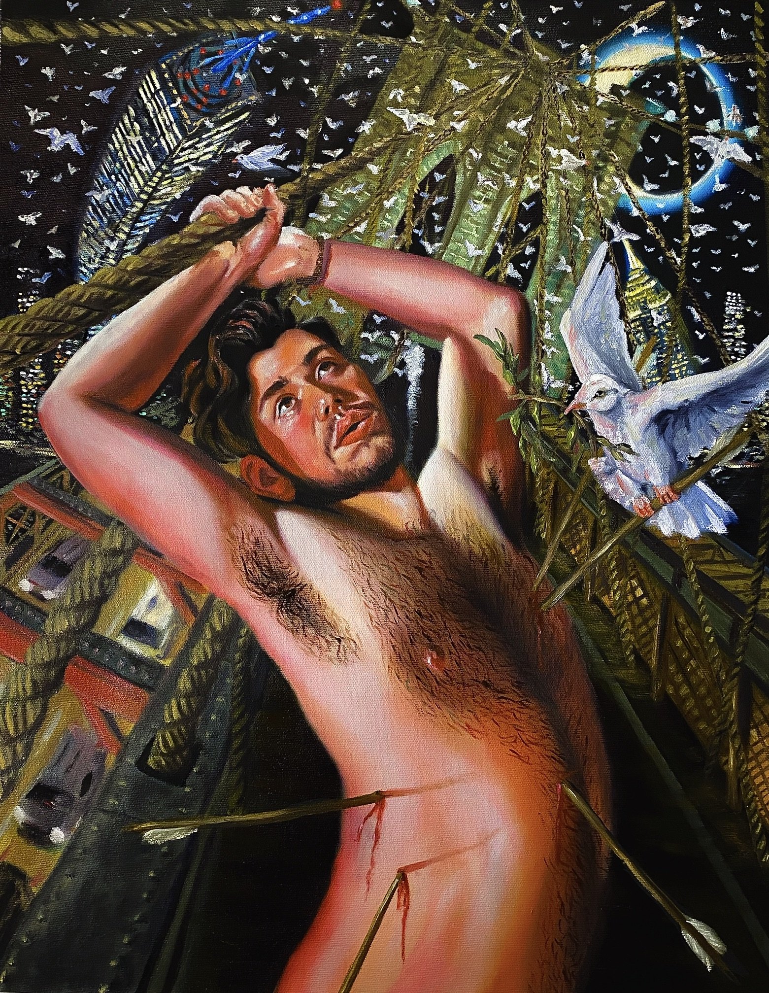 Peace Disguised as Pain (1000 Doves), 

16 x 20 in 

Oil on Canvas 

2020