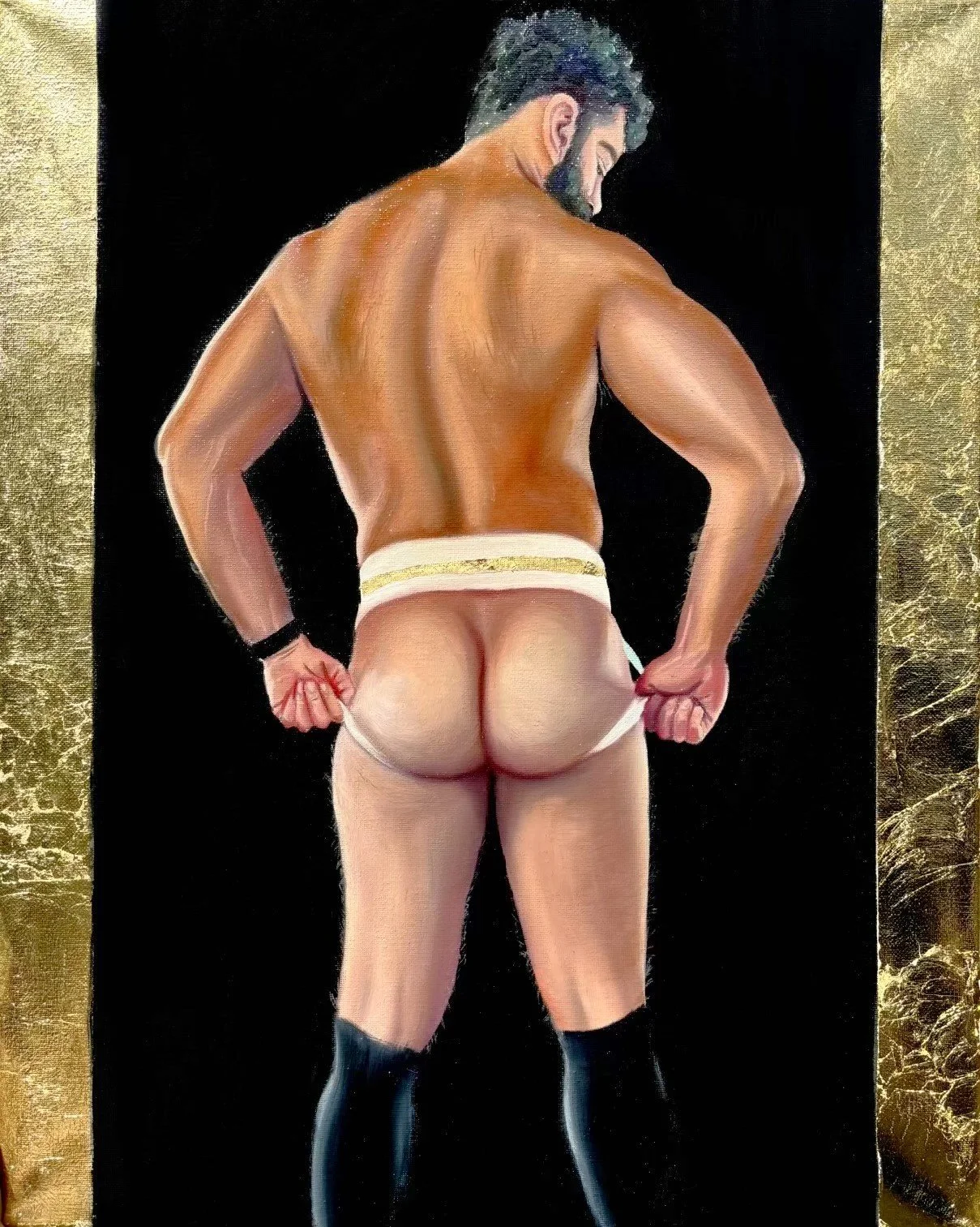 Jush No.1, 

oil on canvas , gold leaf

16 x 20 in

2025
