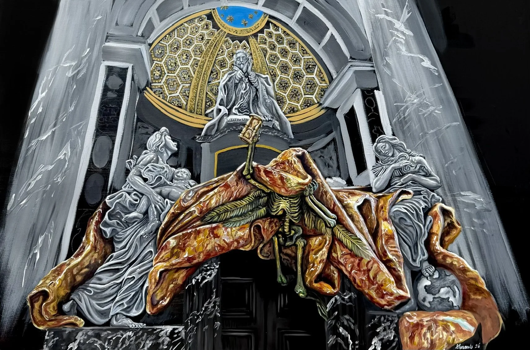 Sicilian Jasper//Memento Mori, 
oil on canvas
4 x 3 ft
2026