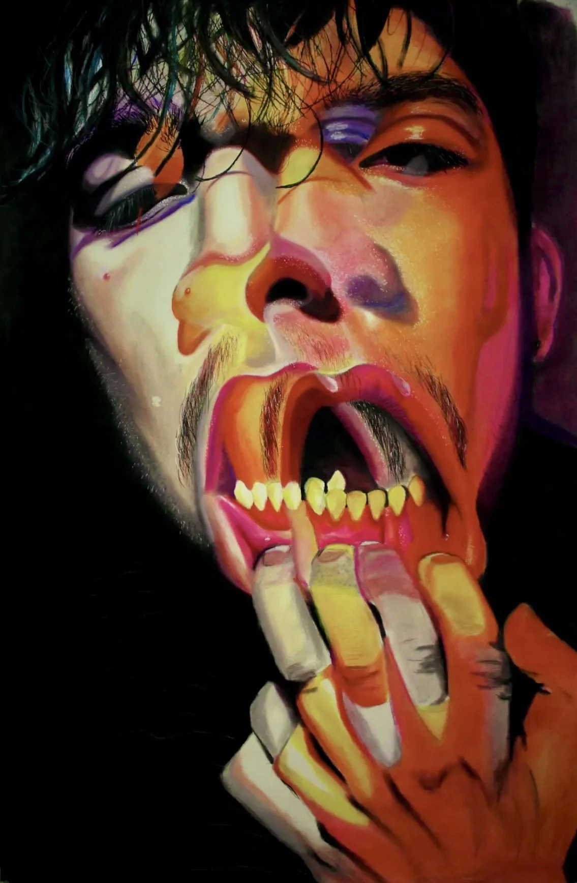 Diplopia Demon, 
soft pastel, charcoal 
48 x 60 inches 
2015
