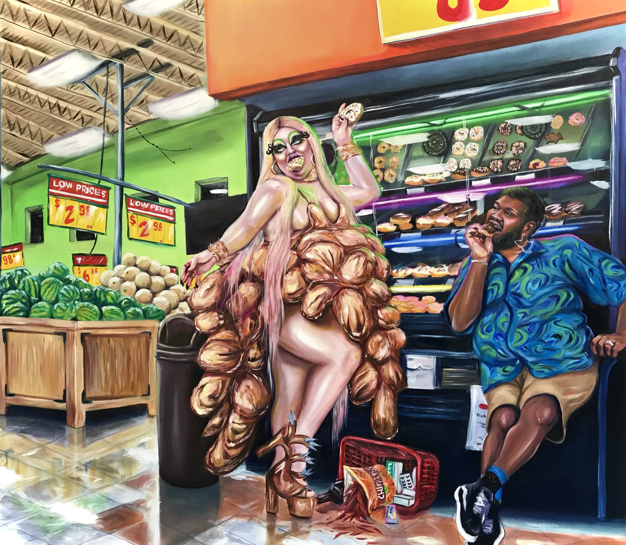 She Nah-Ready Done Had Herses, 
oil on wood 
3’ x 3.5’ ft 
2017