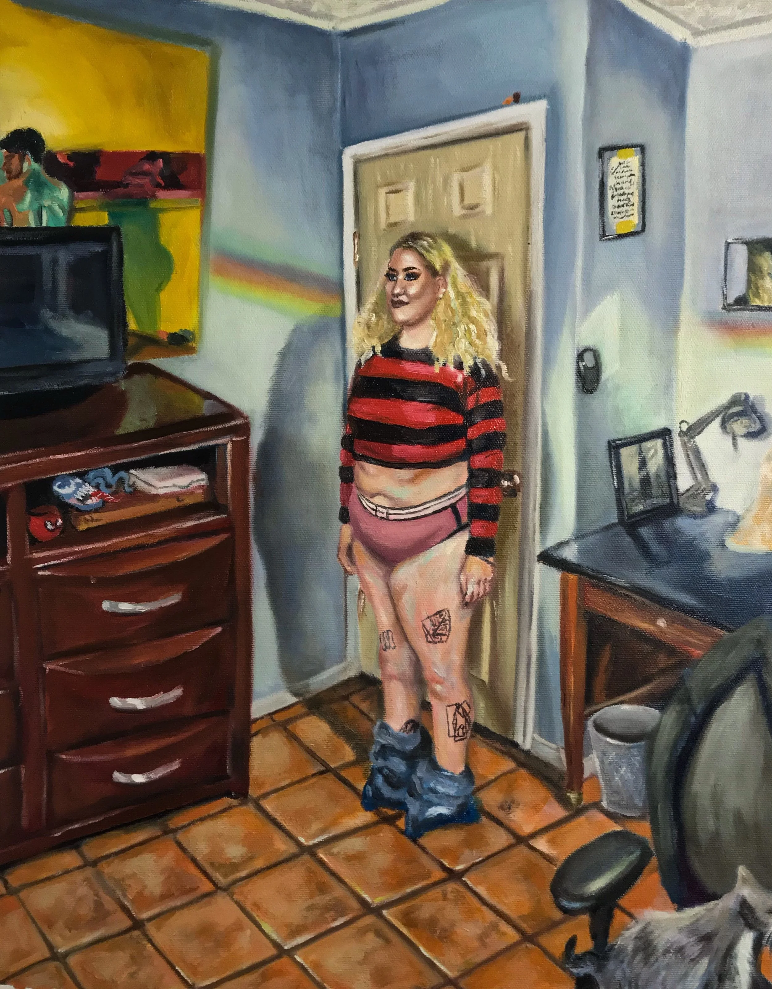 I'm Home,
 oil on canvas
19.5 x 15 inches 
2019