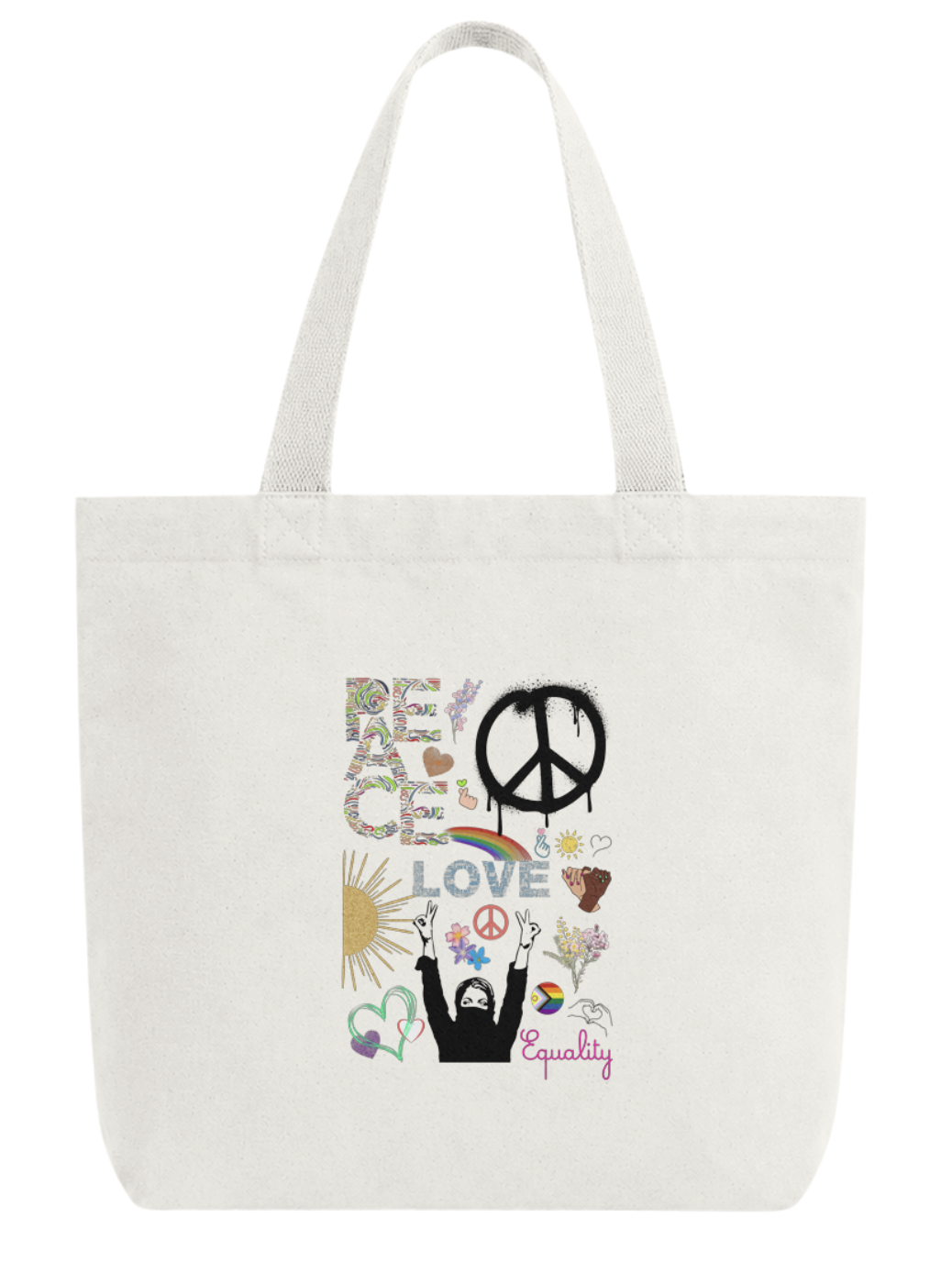 Peace, Love & Equality Tote Bag