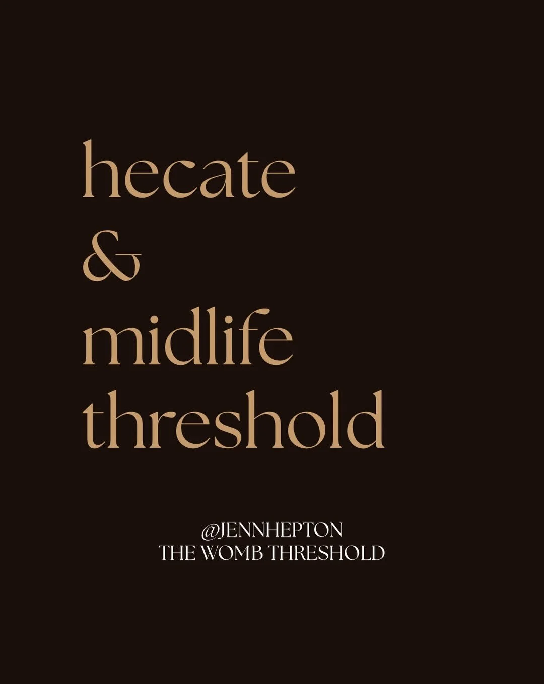 Hecate | Hecate has become a resonant symbol in midlife because she governs transitions, boundaries, and the courage to face the unknown. 

As the ancient Greek goddess of the crossroads, thresholds, and torchlit darkness, she represents the liminal 