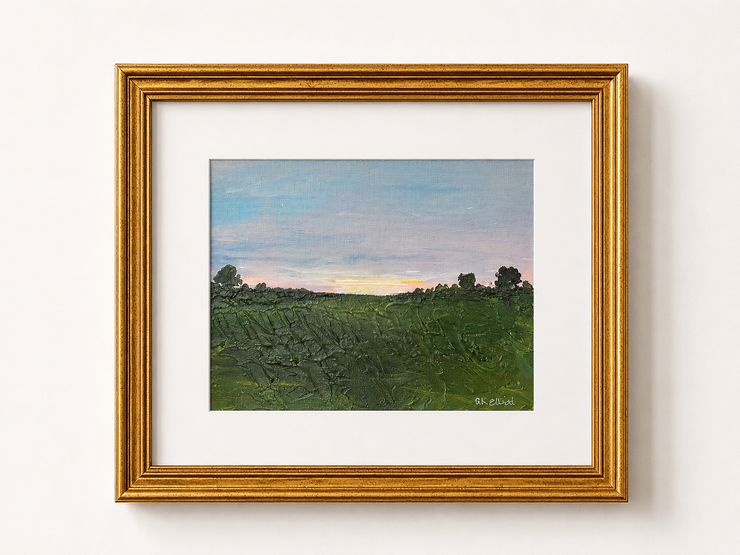 Abstract landscape painting of the Arkansas Delta and Grand Prairie by Arkansas artist Ashley K. Elliott