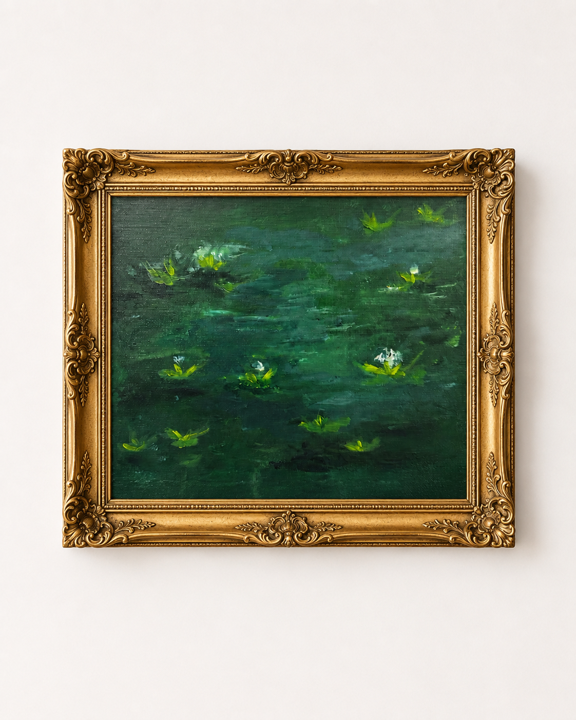 Abstract lily pad painting by Arkansas artist Ashley K. Elliott