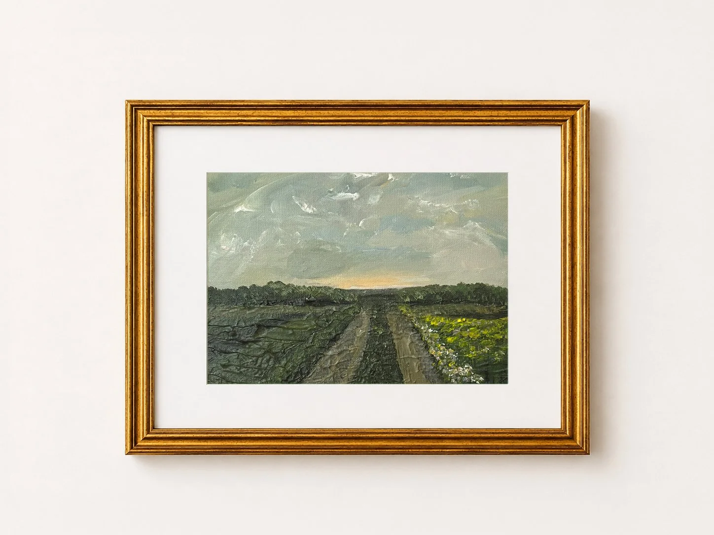 Abstract landscape painting of the Arkansas Delta and Grand Prairie by Arkansas artist Ashley K. Elliott