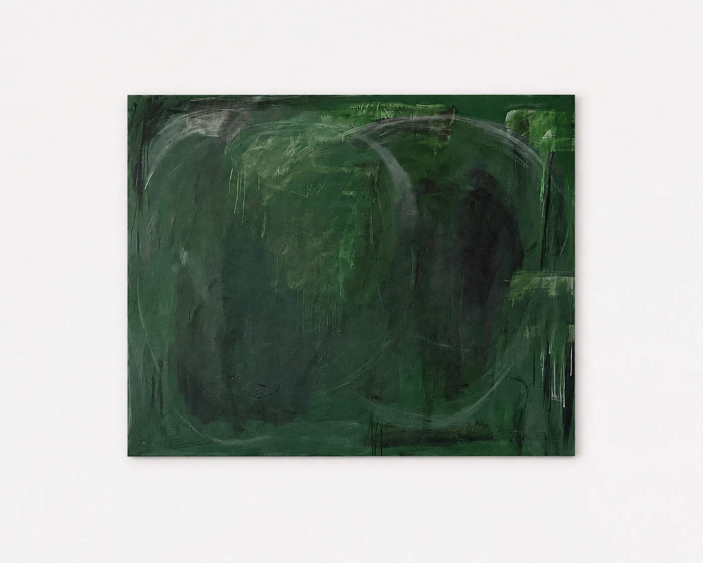 Green abstract painting by Arkansas Artist Ashley K Elliott