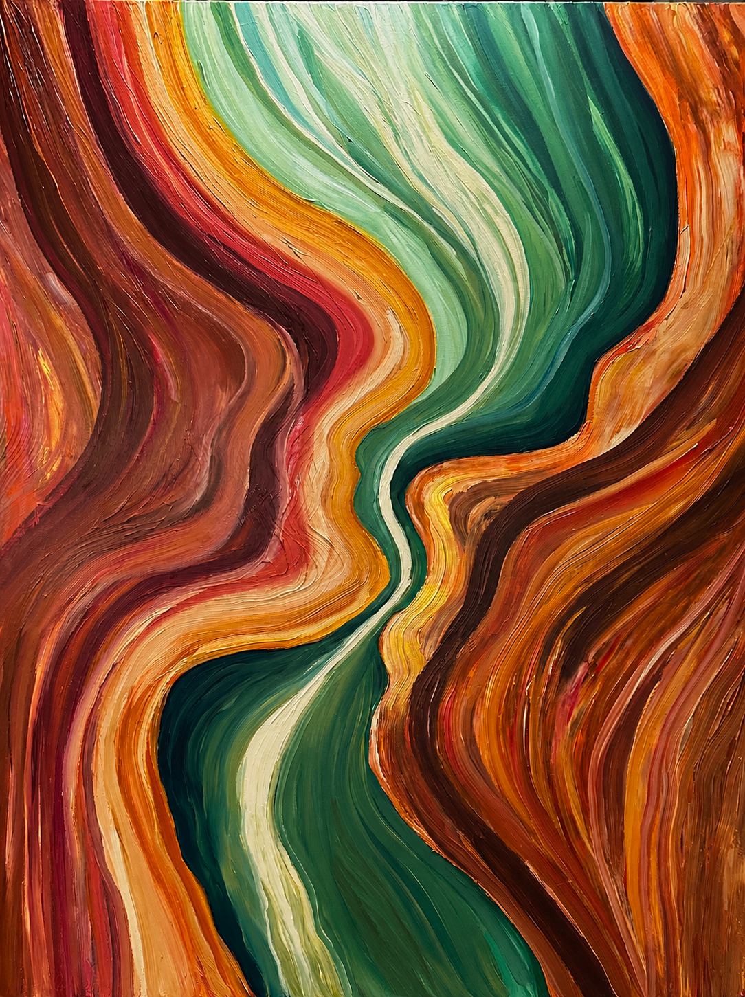 Green river flowing through the canyon by Arkansas Artist Ashley K Elliott