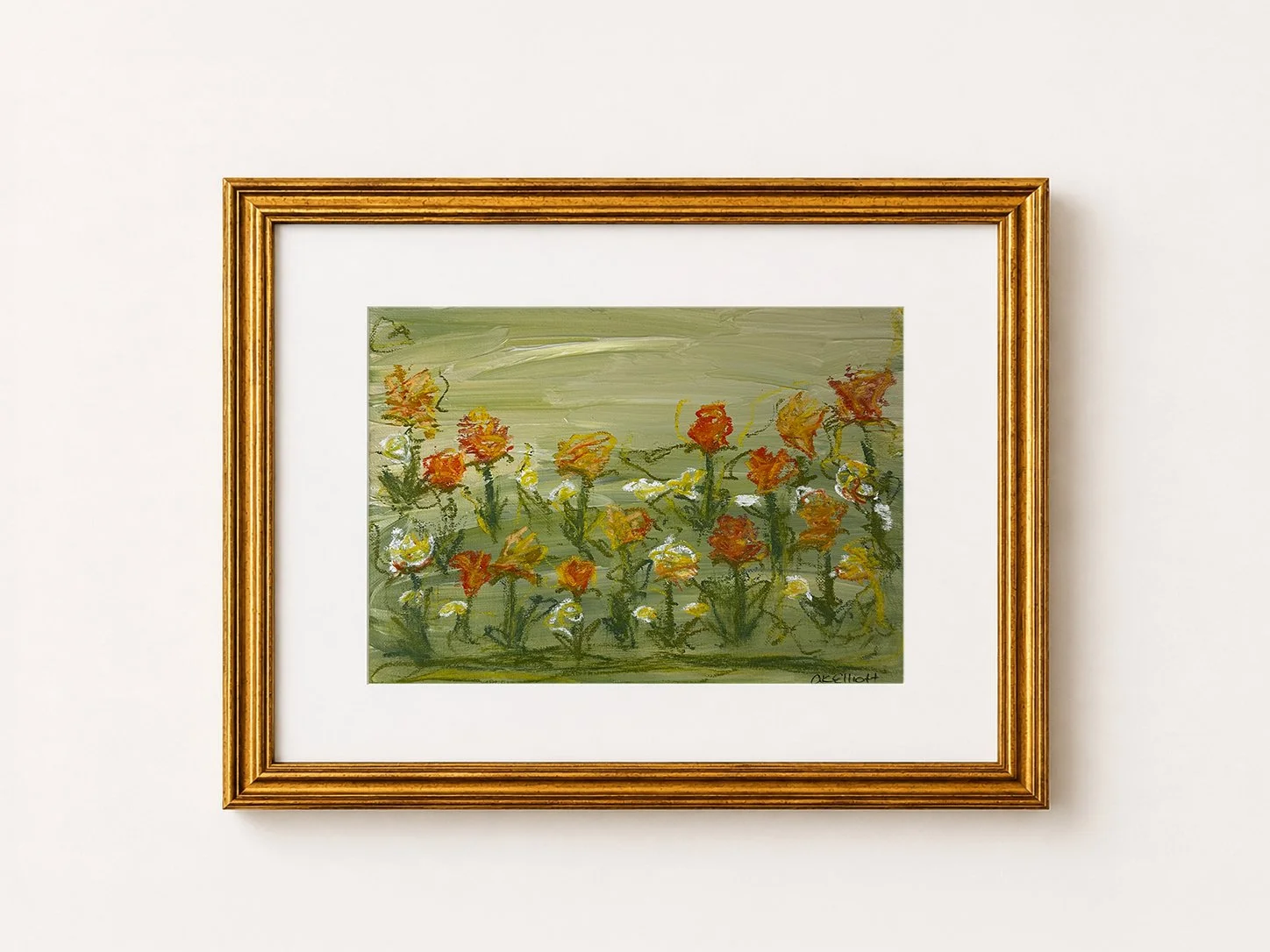 Abstract floral painting by Arkansas artist Ashley K. Elliott