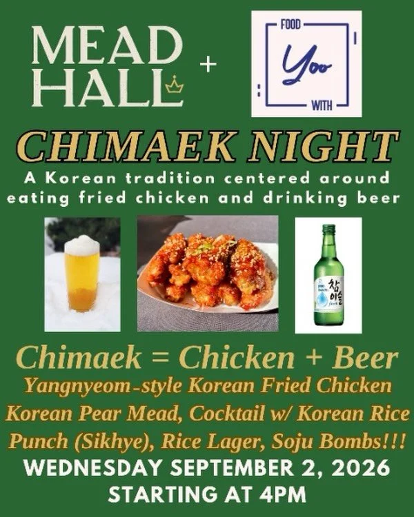 Chicken + Beer = Chimaek (a Korean tradition of a casual get together with friends while enjoying fried chicken and a drink). 
.
We&rsquo;re collaborating with @meadhall636 who provides the space and drinks (one cocktail even features our Sikhye!) an