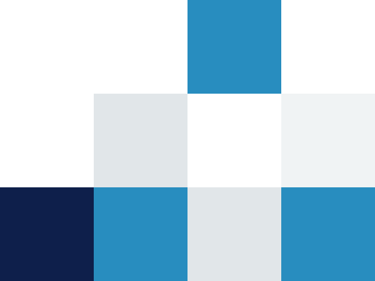 A pattern of colored squares in black, various shades of blue, gray, and white arranged in a grid.