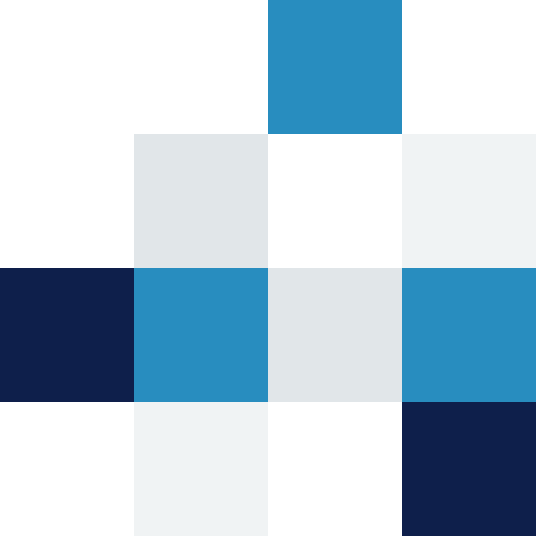 A pixelated checkered pattern with black, white, light blue, and dark blue squares.