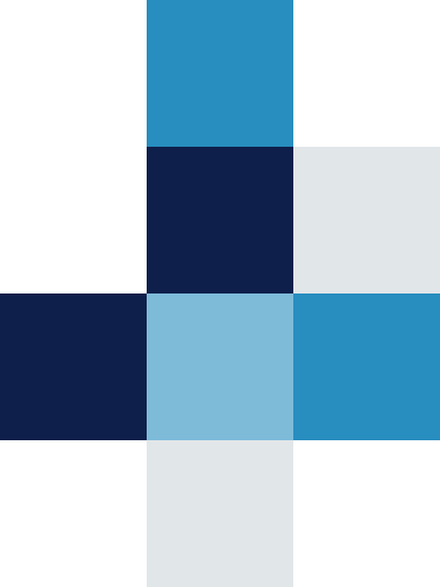 Abstract geometric pattern with various shades of blue and black squares.