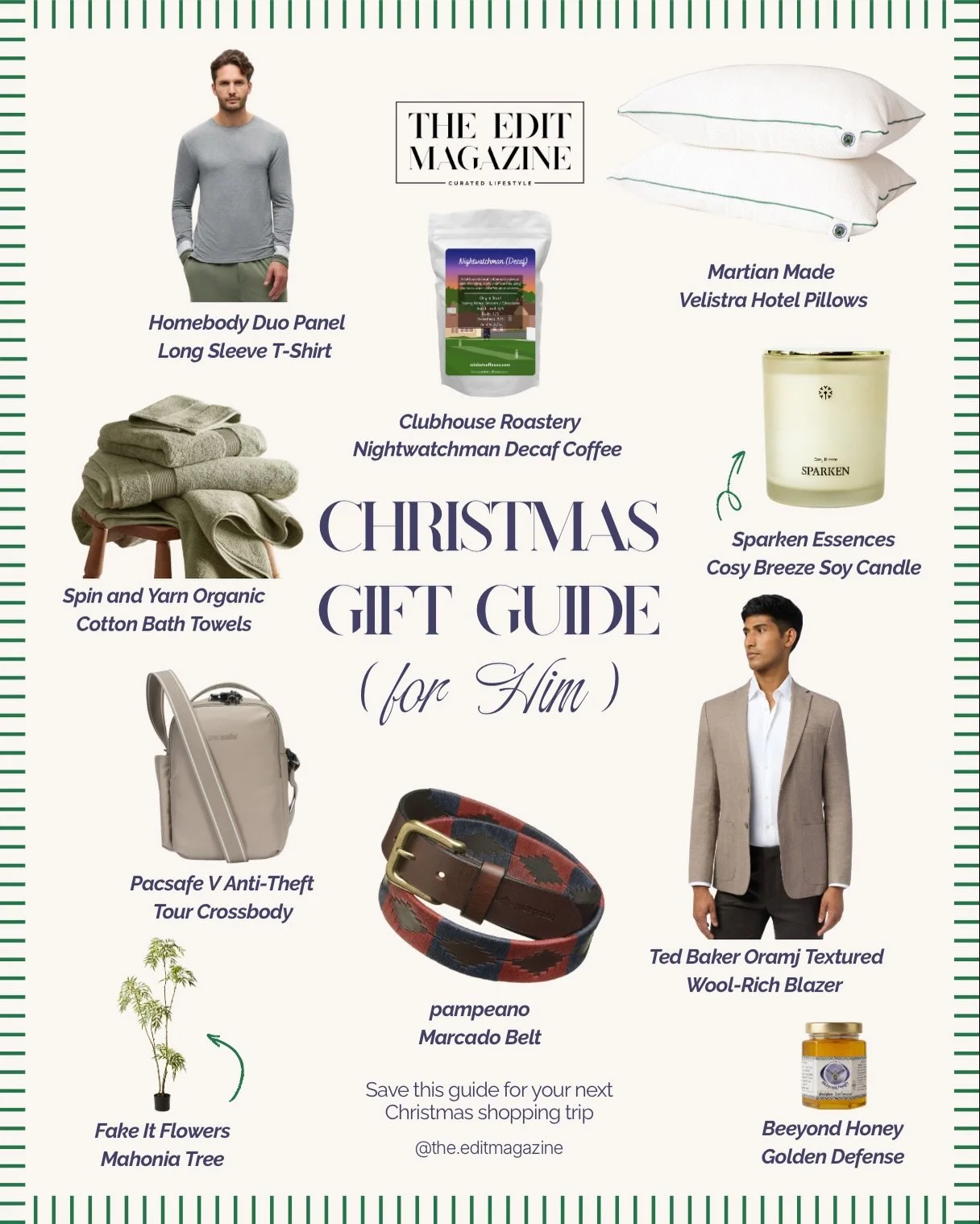 🎄💁🏻&zwj;♂️The Edit Magazine&rsquo;s Christmas Gift Guide for Him 🎁

Whether his tastes lean towards impeccable style, everyday comfort or life&rsquo;s finer pleasures, our Christmas gift edit has something to suit every kind of man.

🔗 https://w