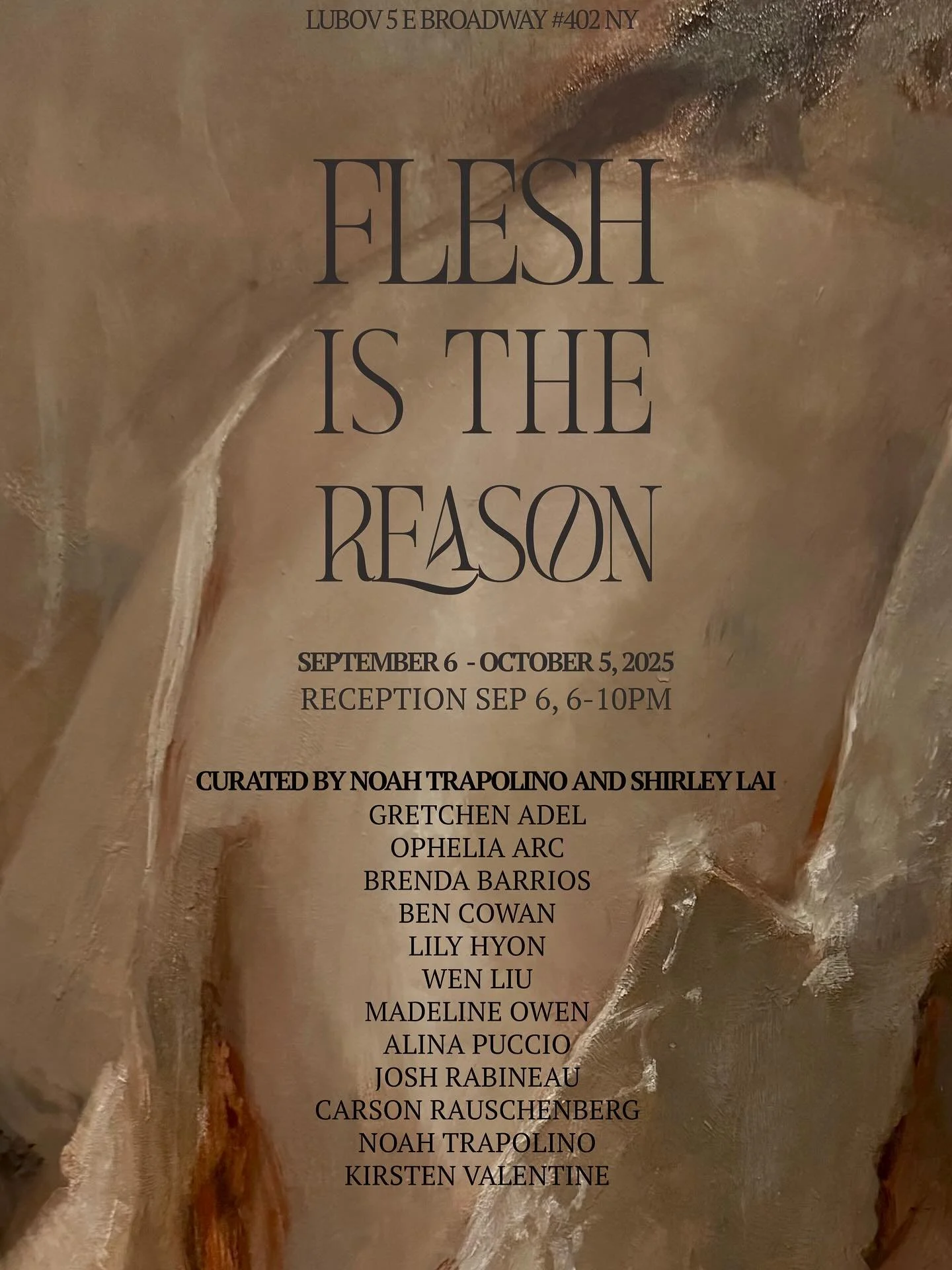 Opening Sept 6! Come see this incredible line up of artists- thank you @lubov_nyc, @penkeeper and @shrleylai for including me!