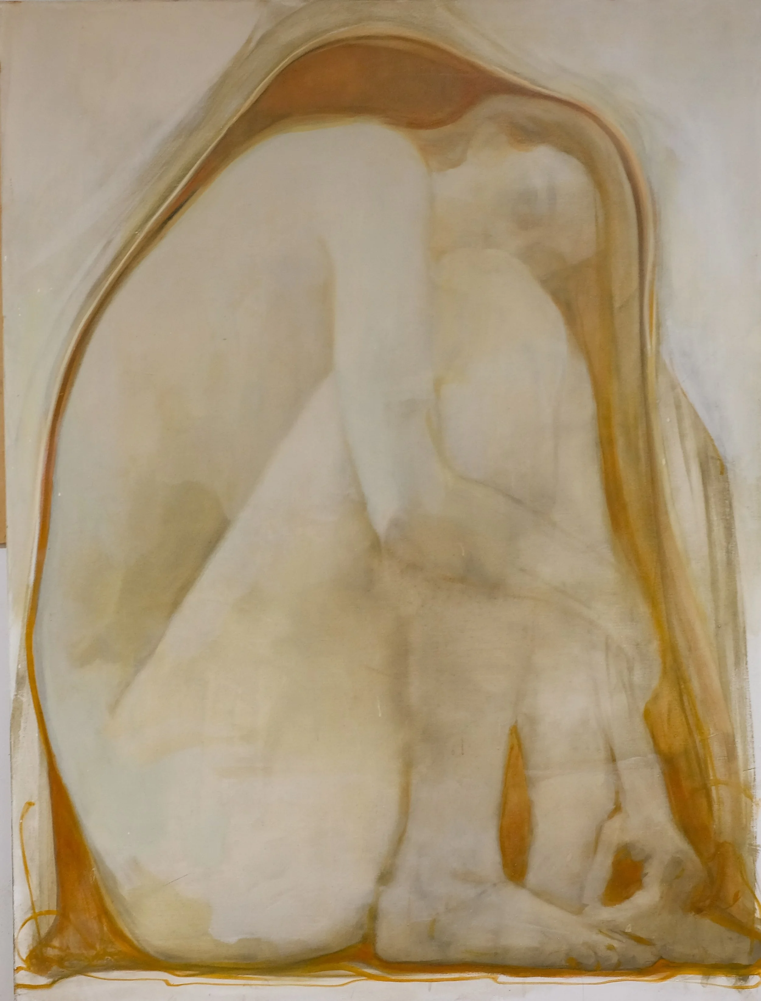 &ldquo;ℰ𝓂𝒷𝓇𝓎ℴ&rdquo;
36&rdquo;x46&rdquo;
Oil on canvas 

&mdash;
Completing the circle ⭕️. 

#figurativepaintings #contemporarypainting #artiststudio #femalepainter