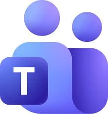 Microsoft Teams logo with two stylized abstract human figures and a letter T in a chat bubble.