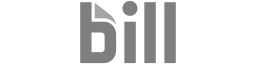 Black and white logo with the word 'bill' in lowercase letters
