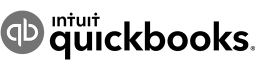 A monochrome logo featuring a circle with the lowercase letters 'qb' inside.