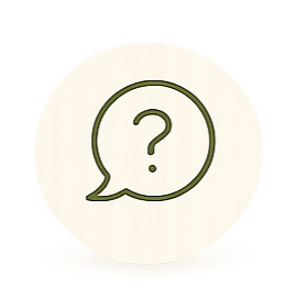 A speech bubble with a question mark inside.