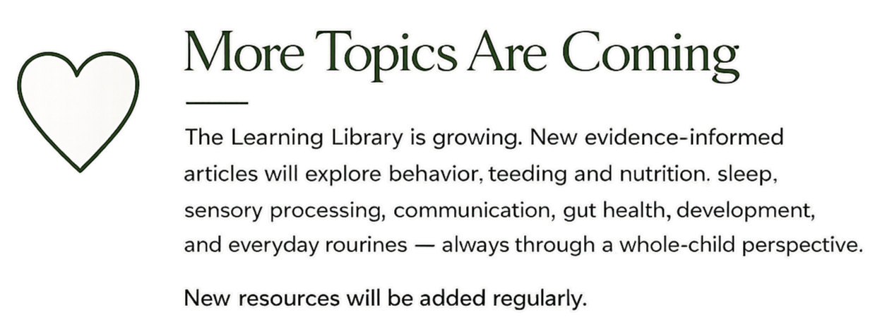 Text on a colorful background that reads 'More Topics Are Coming.' There is a large white heart on the left side of the image.