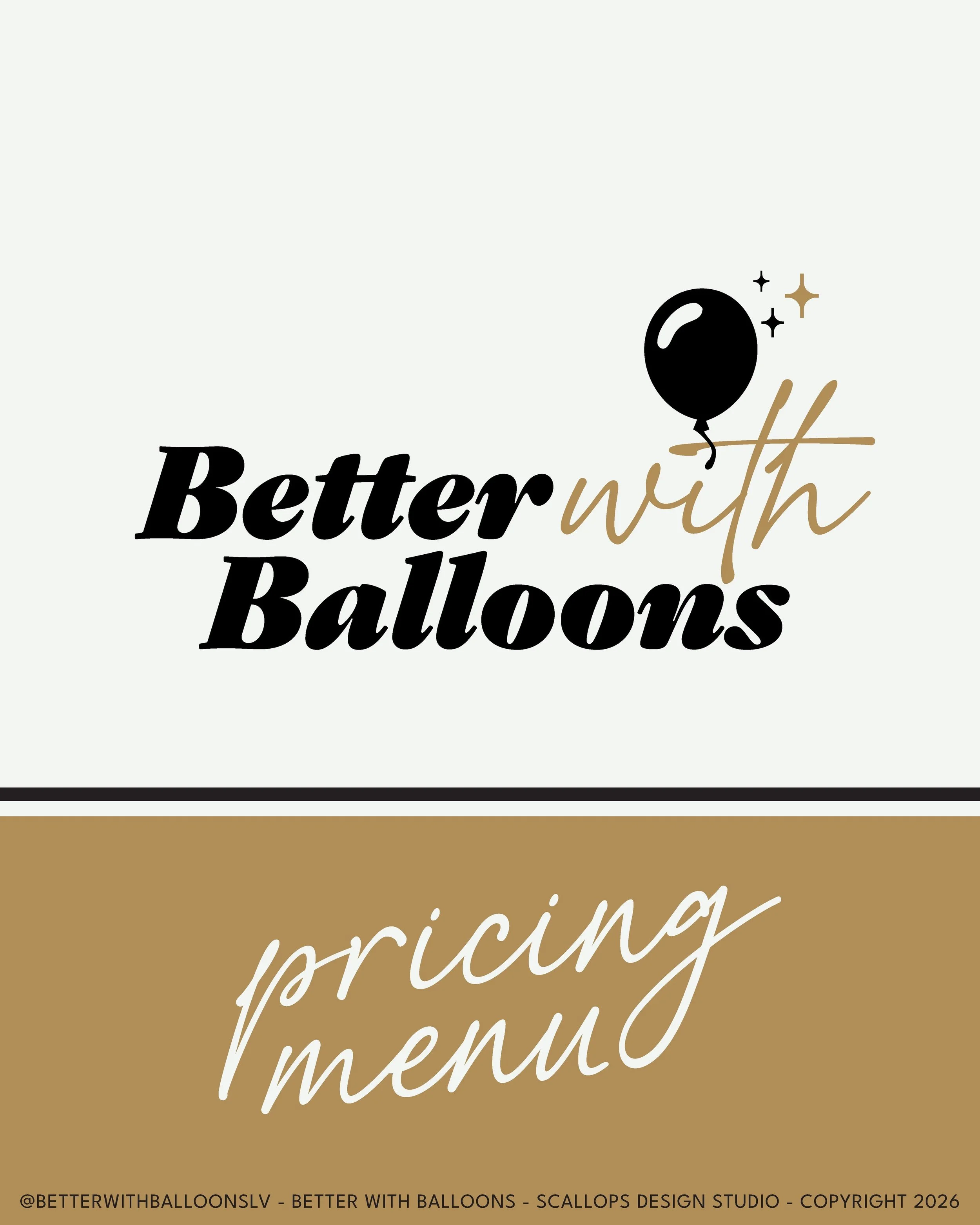 🎉 Introducing the @betterwithballoonslv pricing menu. 🤩

✅ She's Clear
✅ She's Helpful
✅ She's Branded
✅ She's Beautiful

I'm so in love with making these. Each one feels like it gets better than the last and this one is no exception. 🩷⭐️
.
.
.
.
