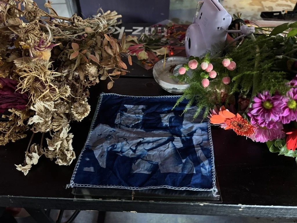 Cyanotype and anthotype printing