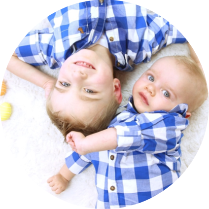 Two boys in plaid shirts