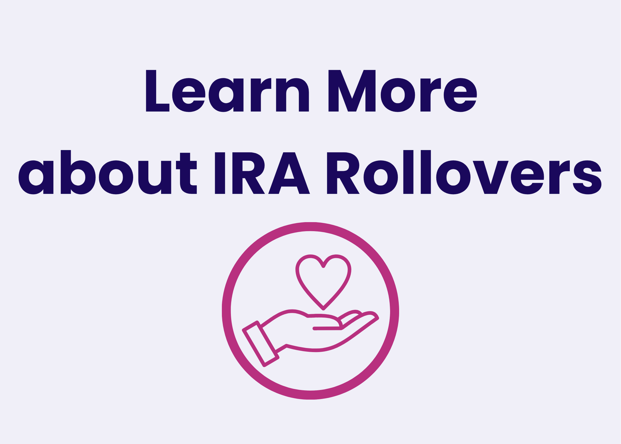 A circular icon showing an open hand holding a heart with a smaller heart inside it, all outlined in purple.
