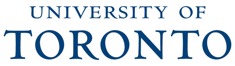 The logo of the University of Toronto in blue text.