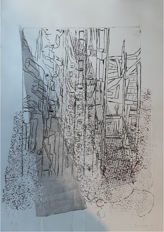 «Άτιτλο», Etching, aquatint, linocut [70x50]