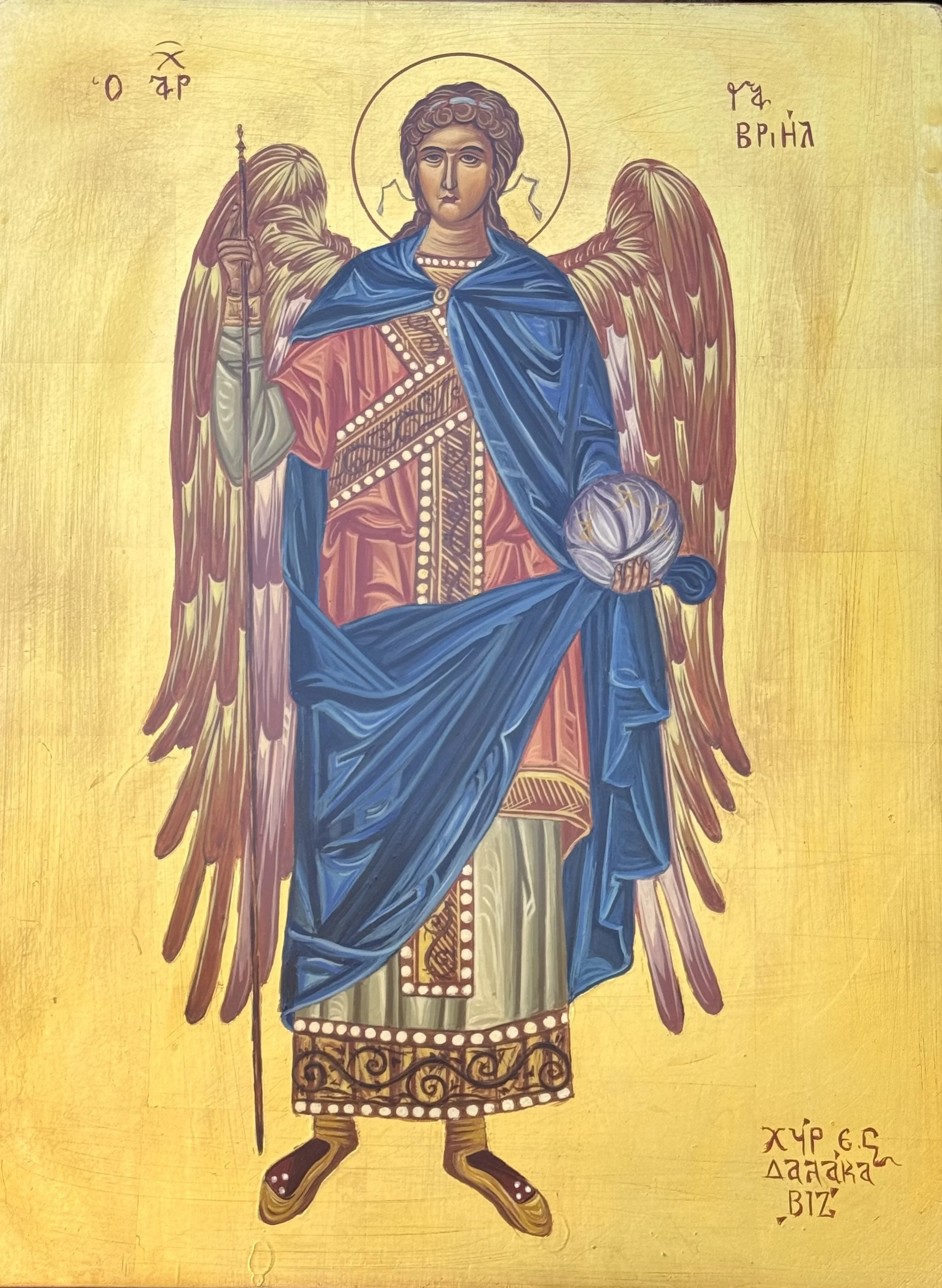 Άρχοντας Γαβριήλ, Ακρυλικό και φύλλο χρυσού σε ξύλο MDF, [41x54]