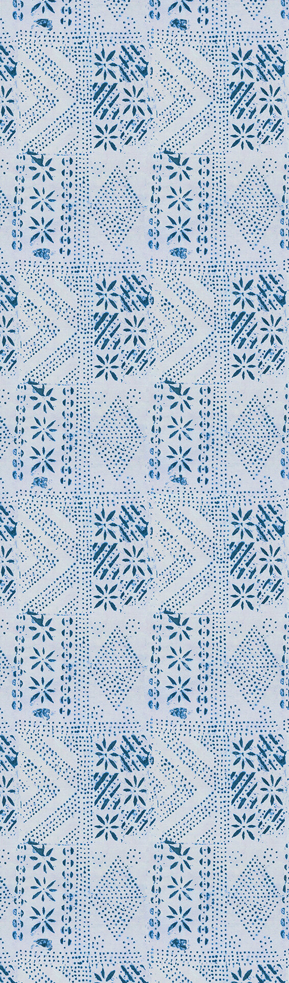 Adiré Geo in Pale Indigo  |  full repeat  |  V 72.8”   H 21.25”