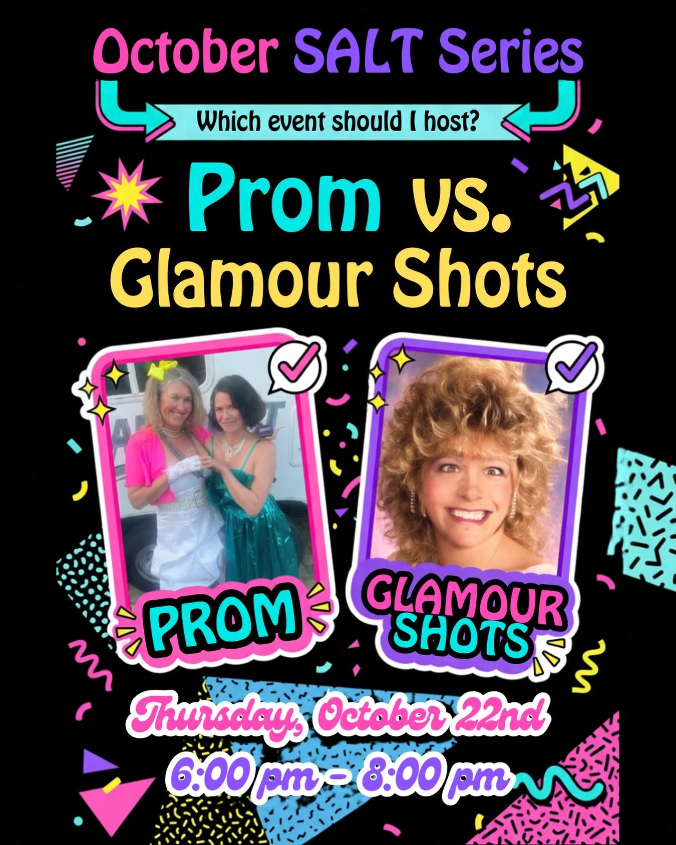 The date is set. The time is locked in. 
Now we just need to decide if we start perfecting our Prom Hands or bust out the Aqua Net and Caboodle! 

Either way, it&rsquo;s going to be an awesome evening filled with rad photo ops, shopping discounts, ha