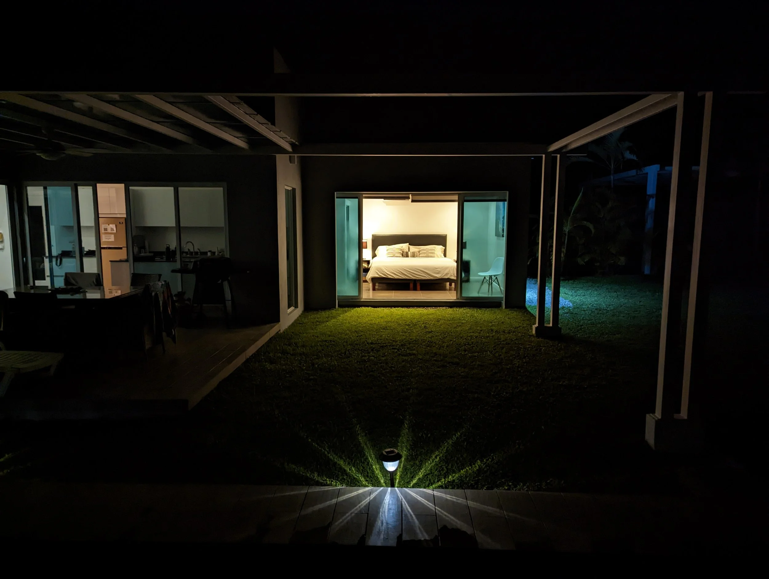 Night view of the master bedroom