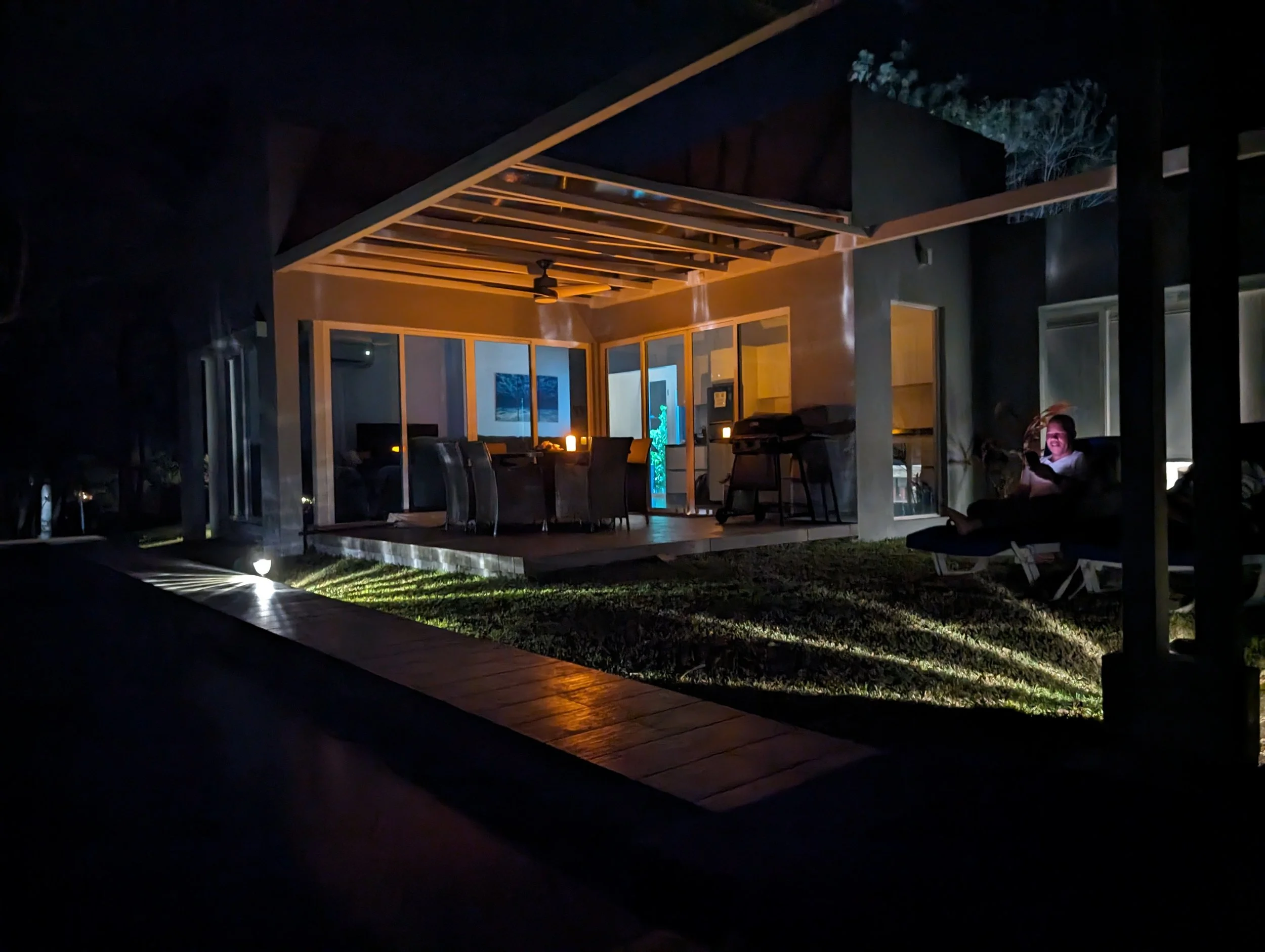 Nighttime on the patio
