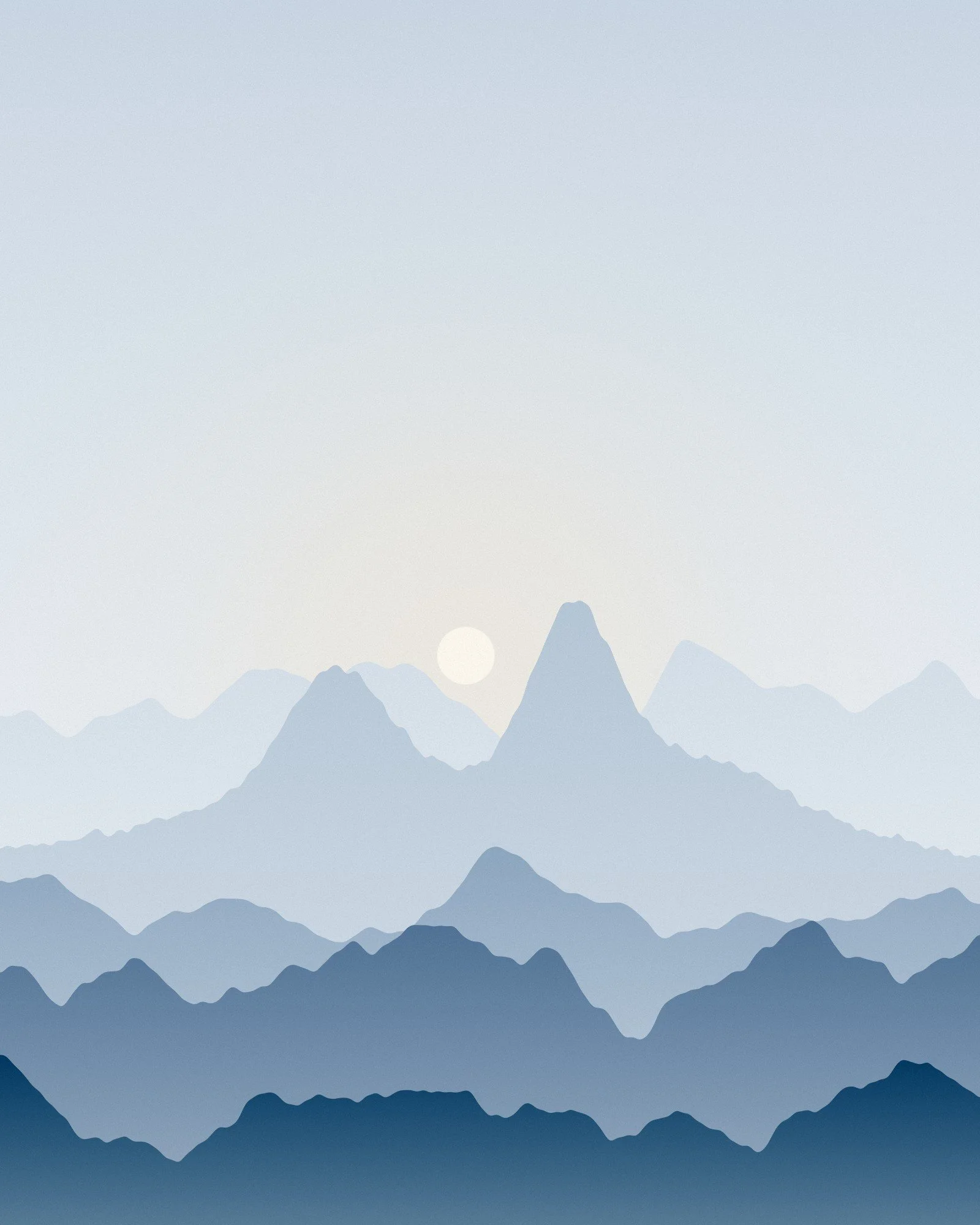 Paisaje de montañas al amanecer
