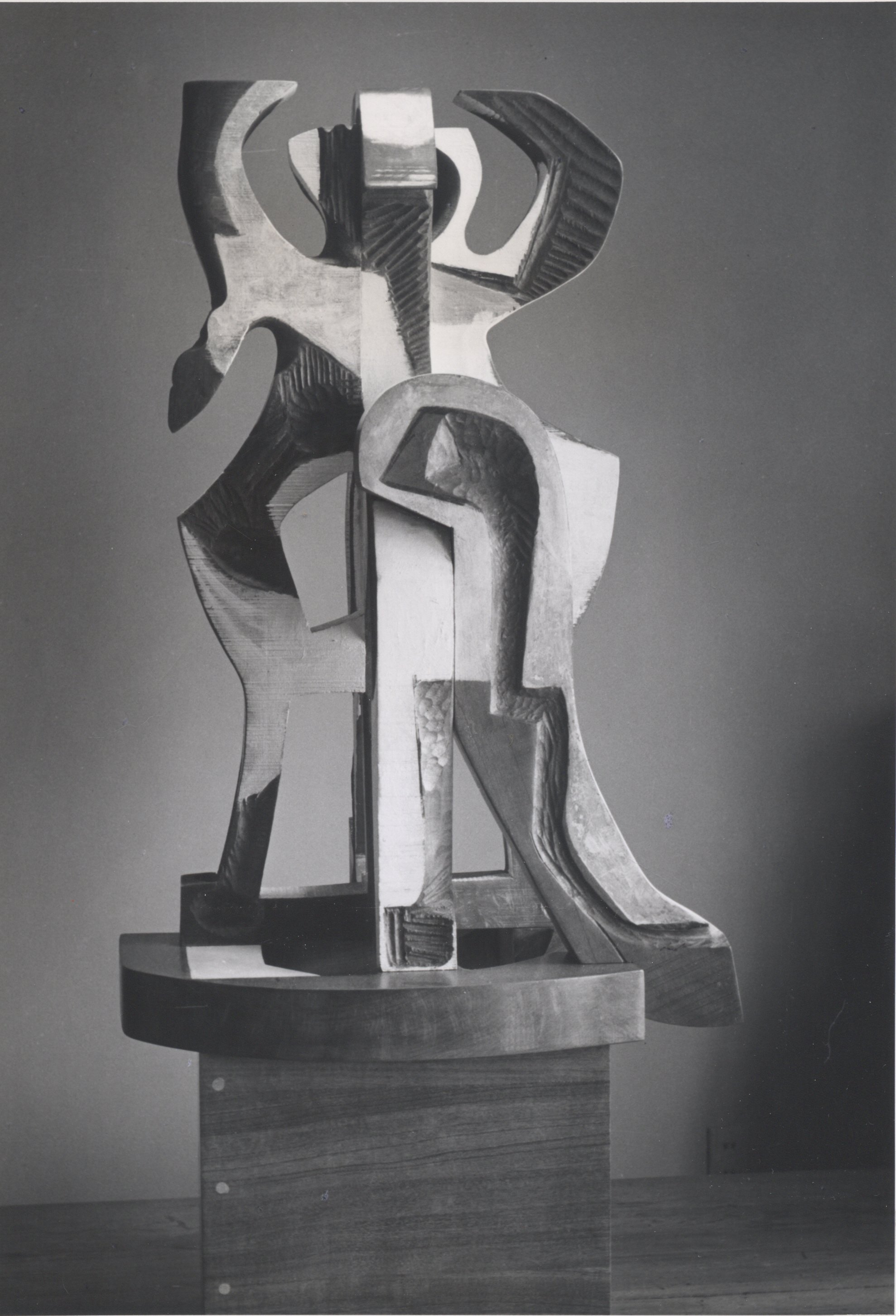  Fetish 
 1956
 Plaster and wood (multiple interlocking parts including base)
 Collection of the William H. Calfee Foundation