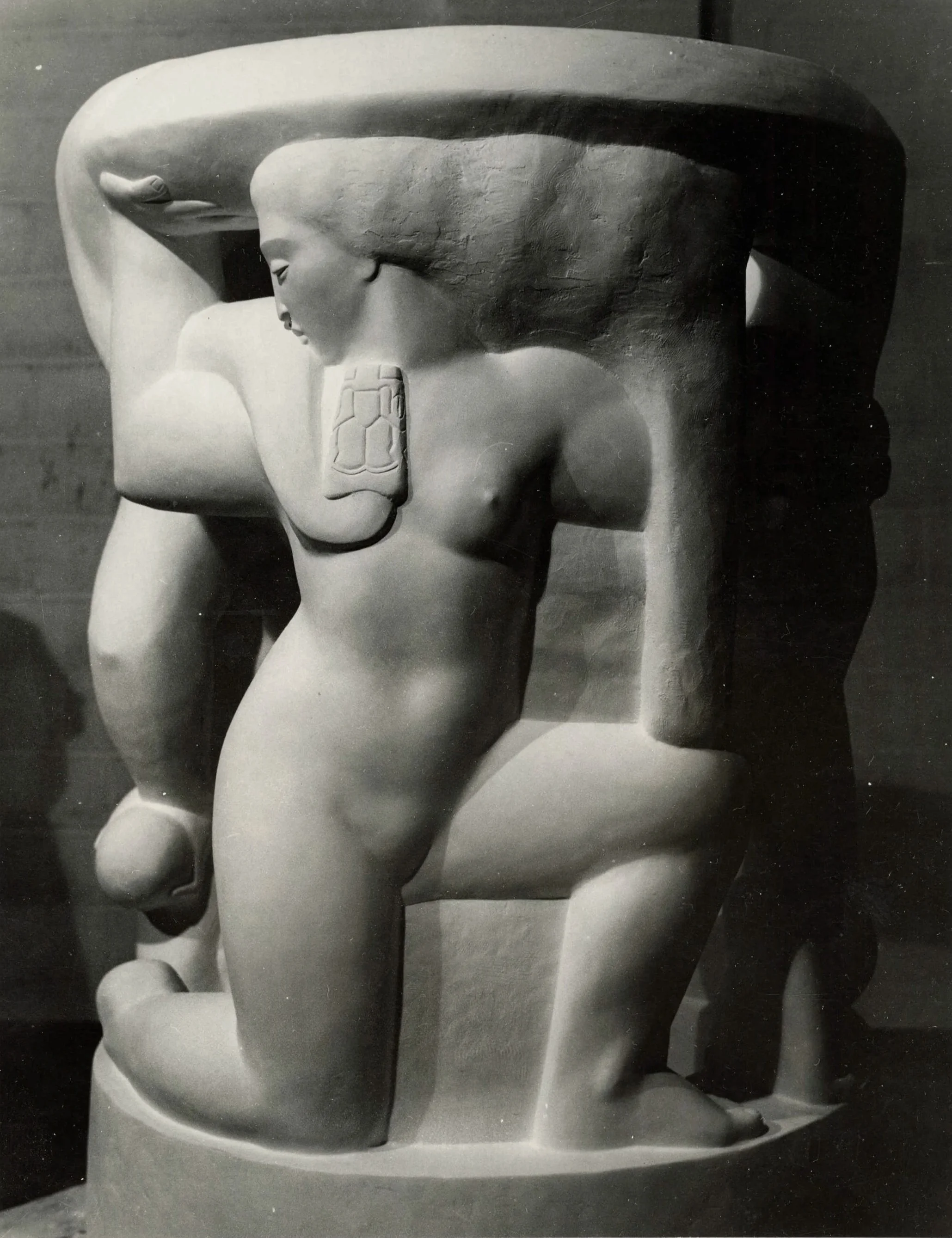  Cylindrical Fountain 
 1933–34
 Made at the Cranbrook Academy
 Plaster designed for black granite
 H 72 in. (182.9 cm)