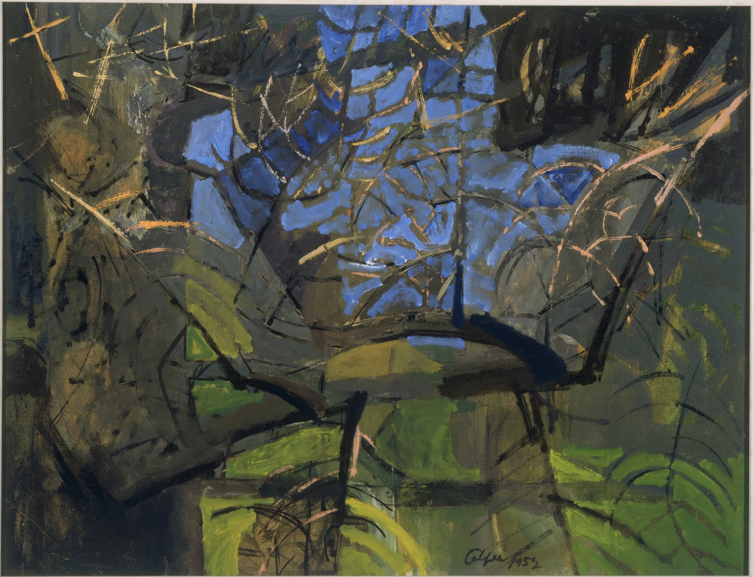  Blue crown 
 1952
 Oil on canvas
 20 x 26 in. (50.8 x 66 cm)
 The Phillips Collection, Washington, D.C., purchased from the above, 1952 (0260)