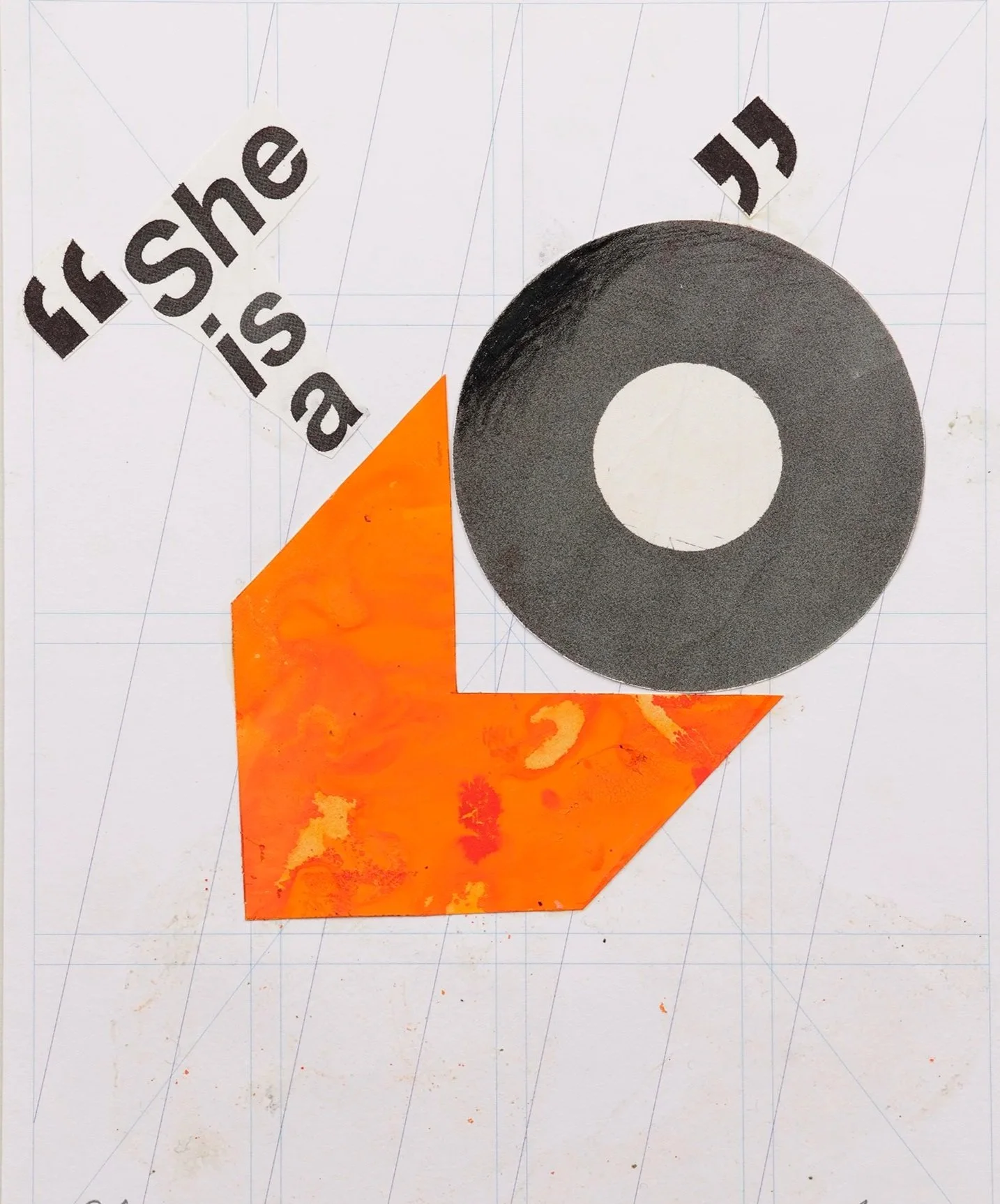 "She's a Knock Out", 2023.
colored pencil, graphite, ink, whiteout, and rubber cement on paper, 11 x 8 1/2 inches
