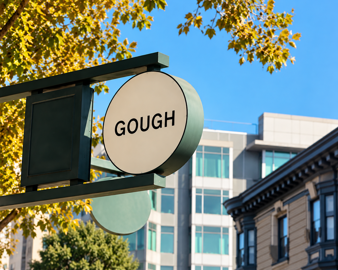 San Francisco municipal signage, c. late 1960s–early 1970s. Solomon treated street names, traffic signals, regulatory signs, and their supporting structures not as unrelated pieces of infrastructure, but as parts of a coherent visual system.