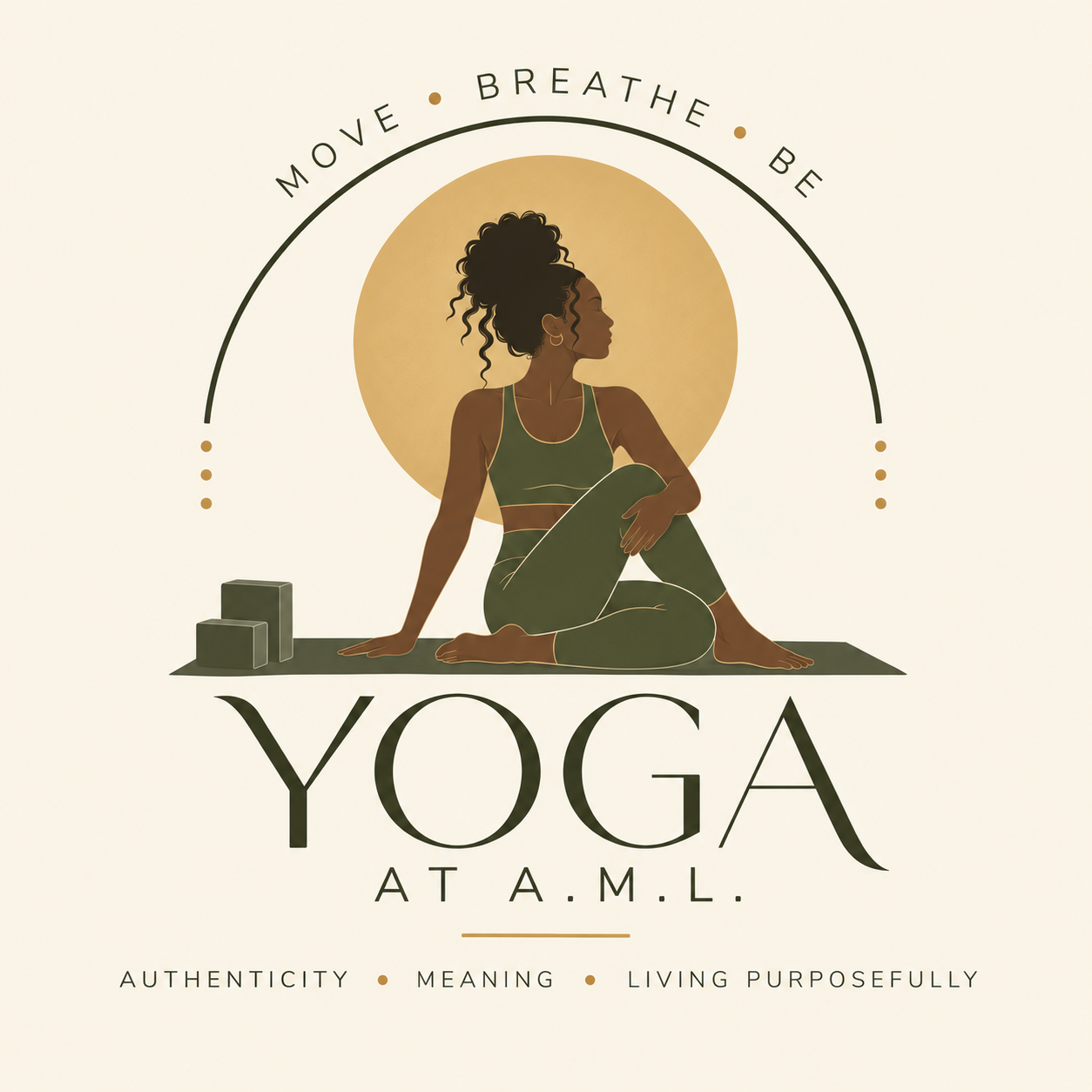 Yoga at A.M.L., accessible virtual yoga supporting movement, mental health, and mind-body connection.