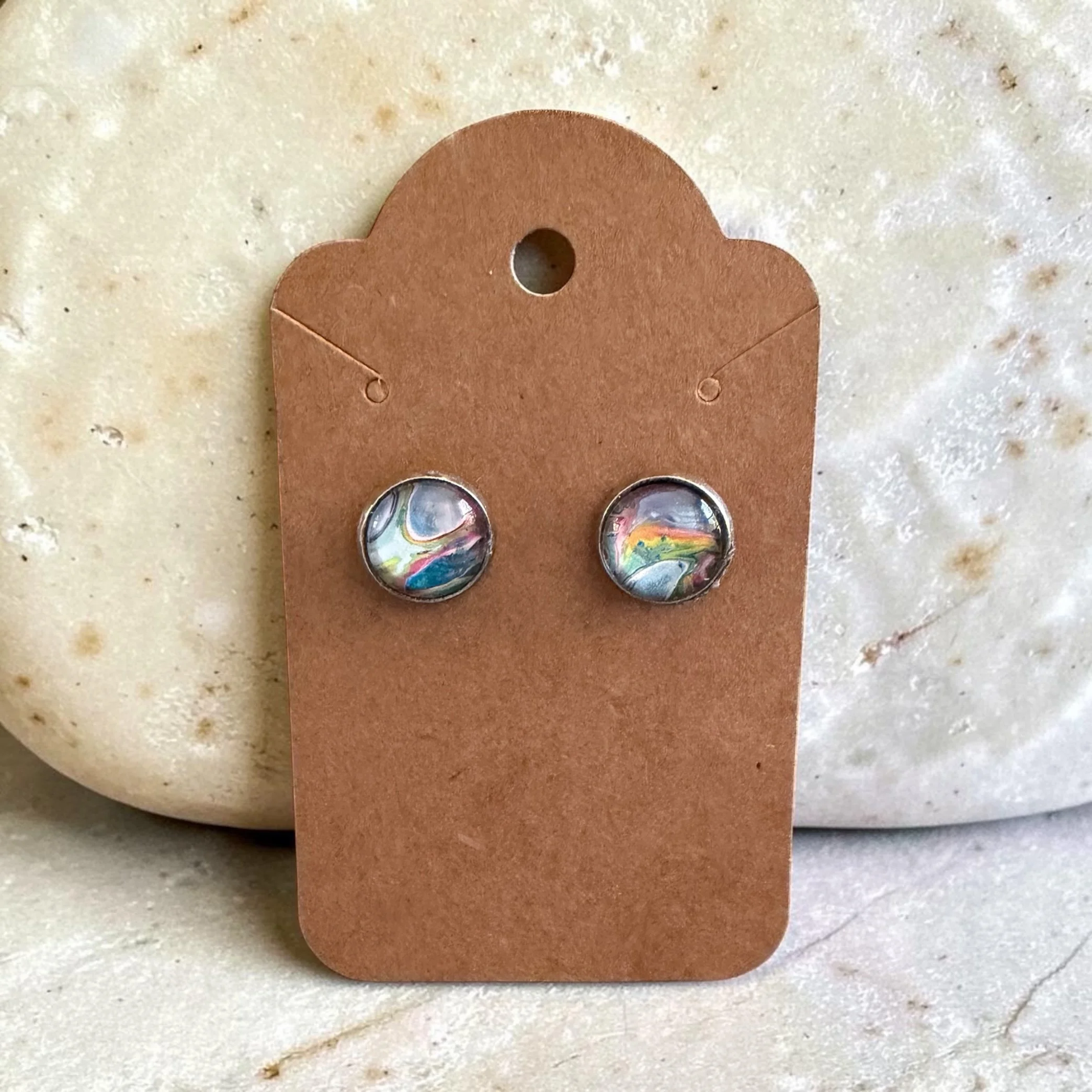 10mm Stud "Pour Paintings" Stainless Steel Earrings
$20